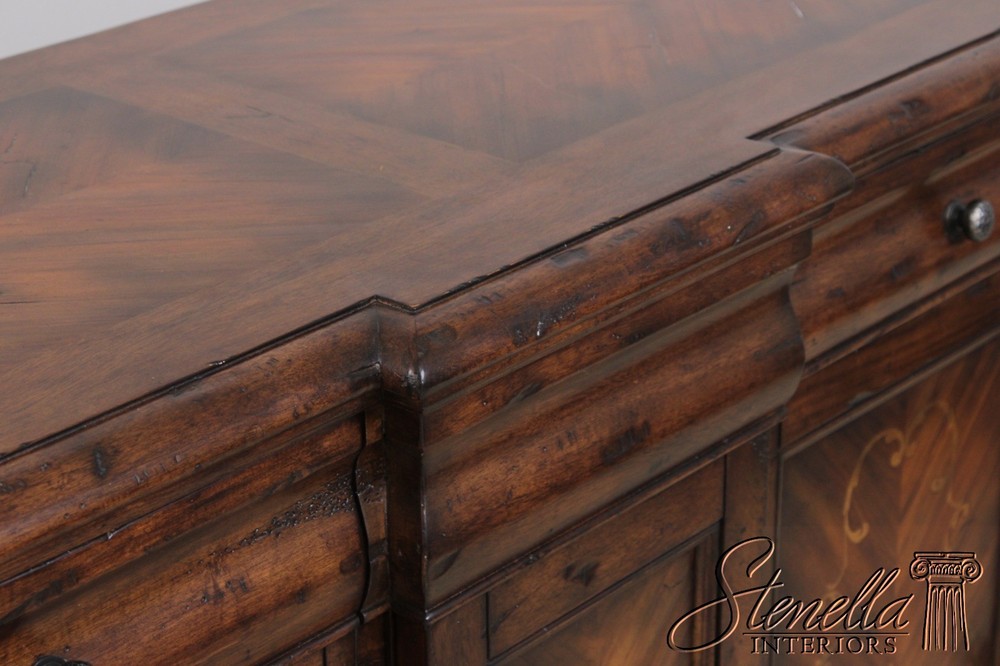 72635: Continental Style Inlaid Front Distressed Sideboard Console