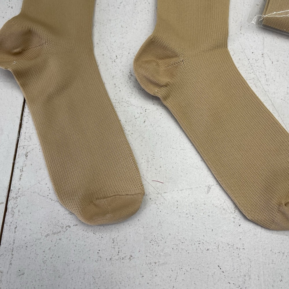 Beige 3 Pack High Compression Socks Unisex Adults Size Small/Medium