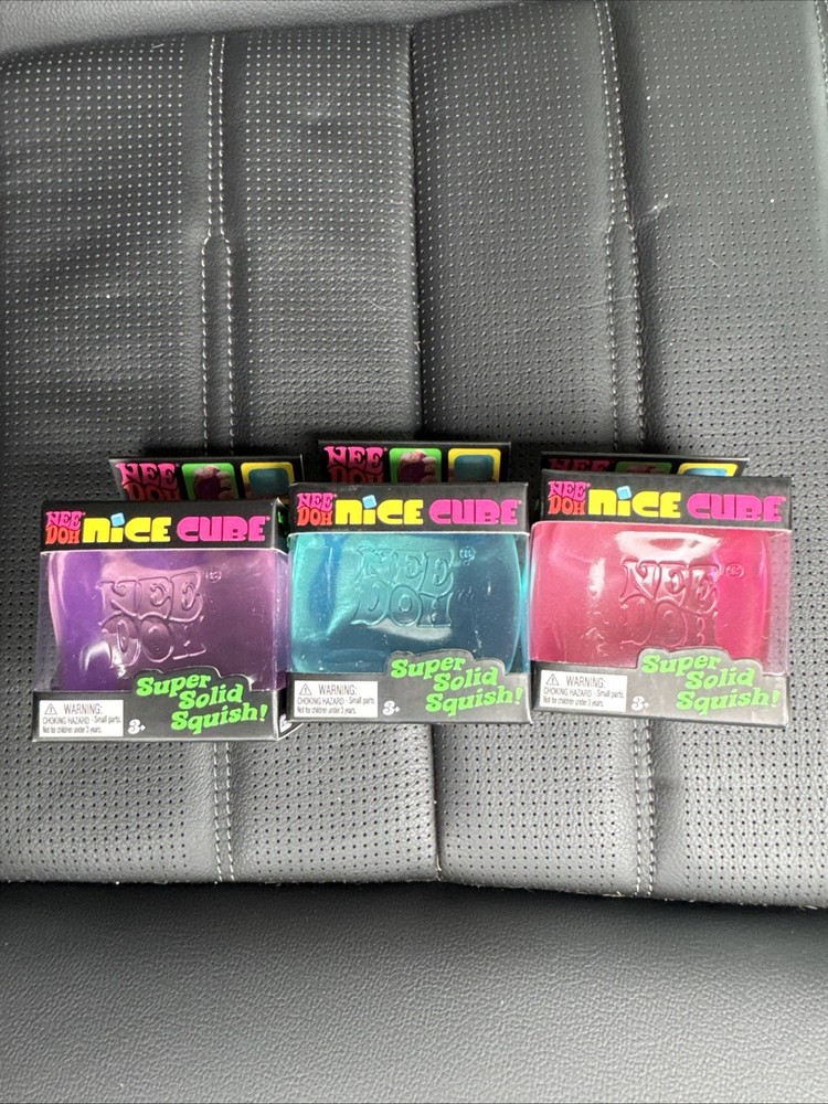 Nee Doh Nice Cube -Super Solid Squish! -Brand New/ Sealed! Purple, Blue, Or Pink