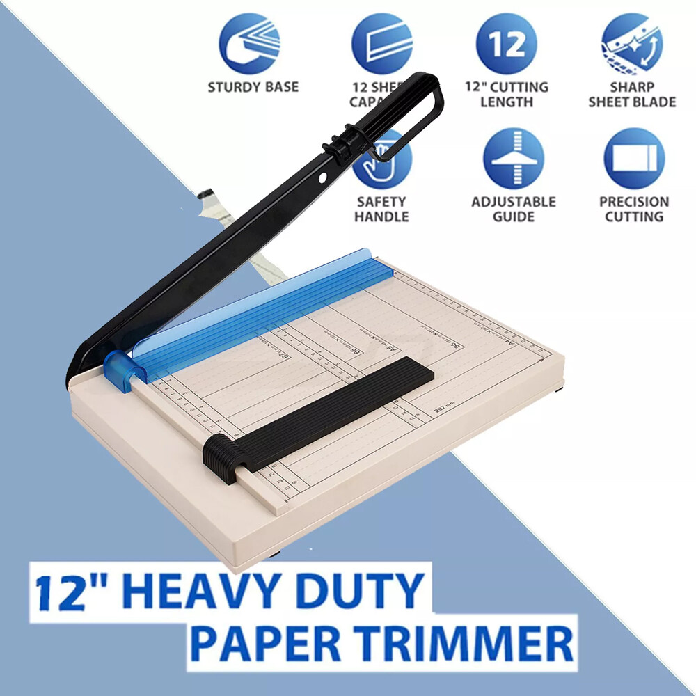 Paper Cutter A4 Paper Trimmer 12”Cut Length 12 Sheet Capacity for Home & Office