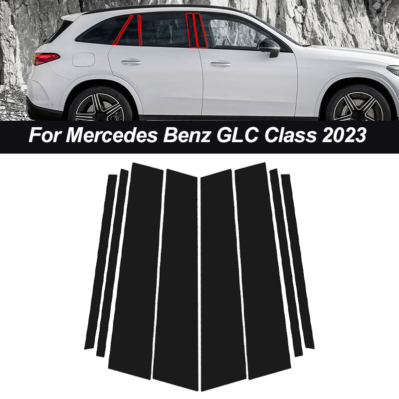 Window Pillar Post Trim Gloss Black For Mercedes GLC Class 2023