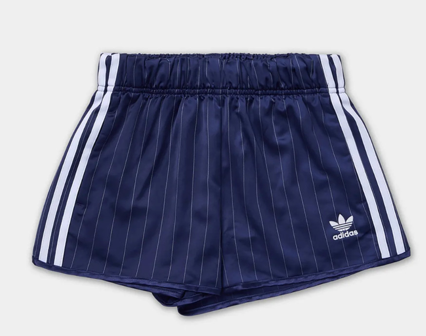 adidas Originals Pinstripe Satin Shorts Women's Lifestyle Pants AsiaFit KC4235