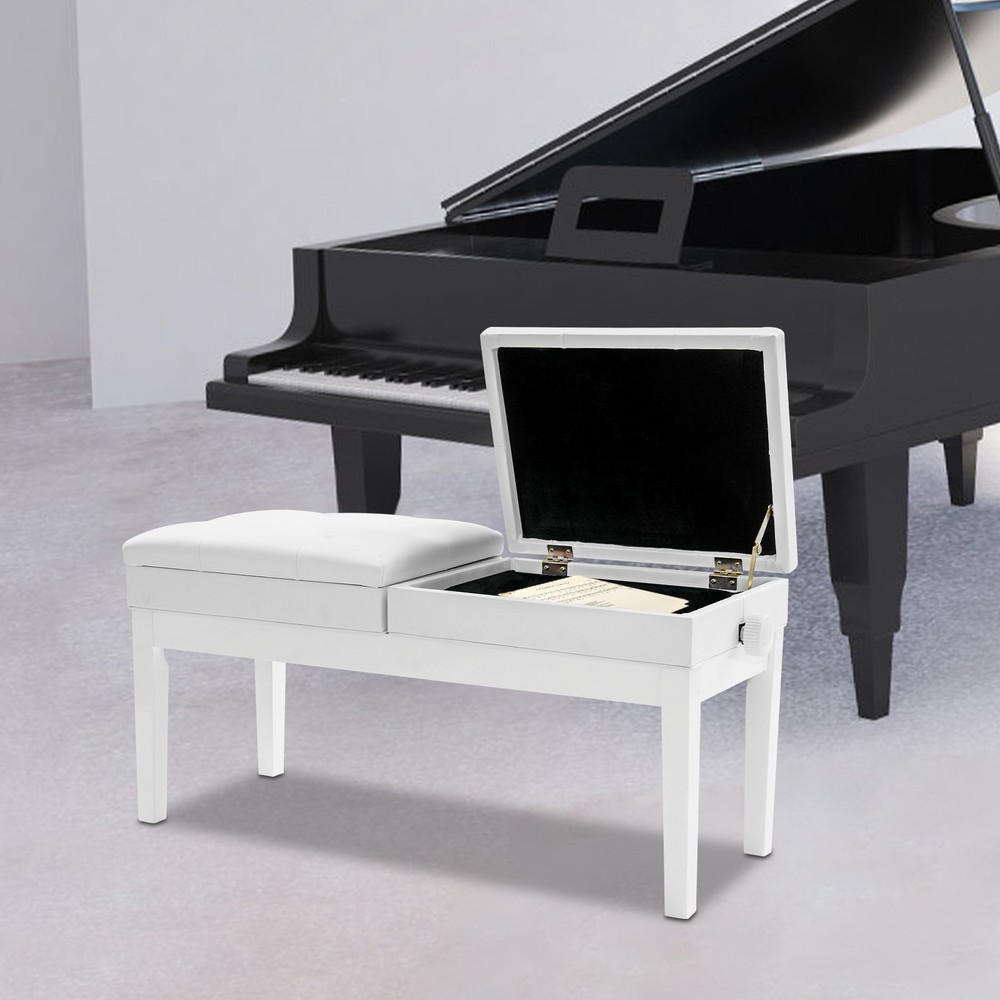 Adjustable Double Seater Piano Bench with Storage, Durable & Elegant Design