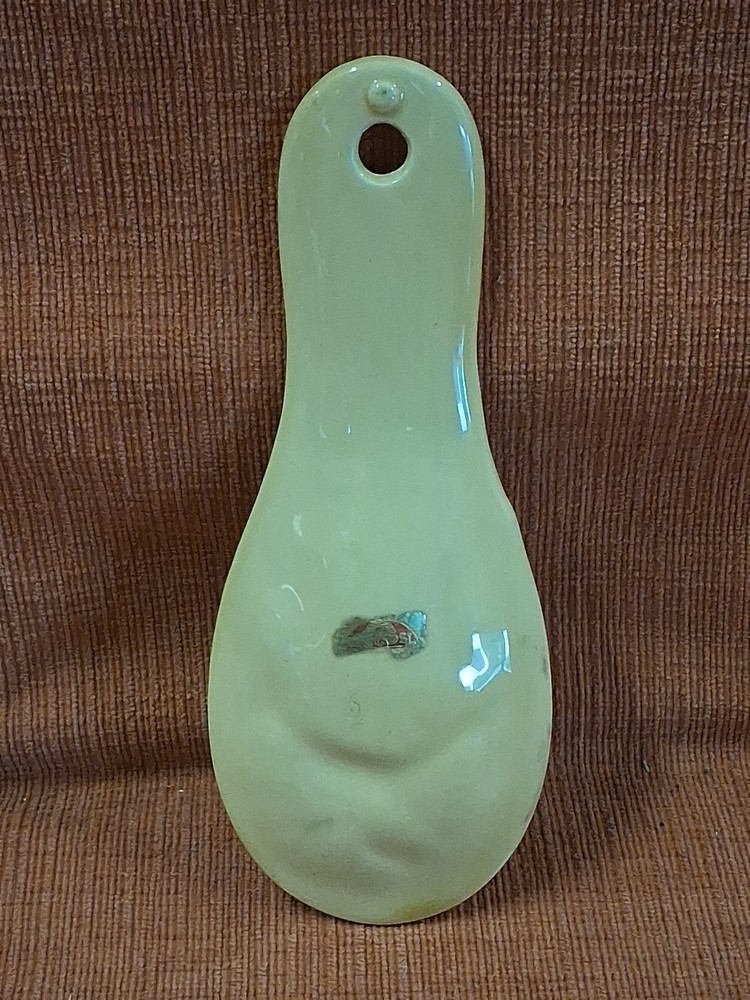 Cactus & Bird Design Ceramic Spoon Rest Yellow