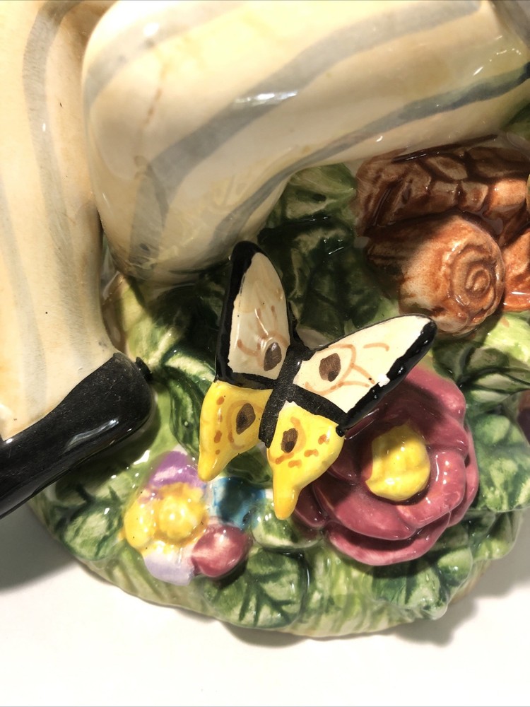 Rabbit Troubadour Ceramic Pitcher-12”x9”x8”-WCL. Rabbit Tea Pot -Easter Decor.