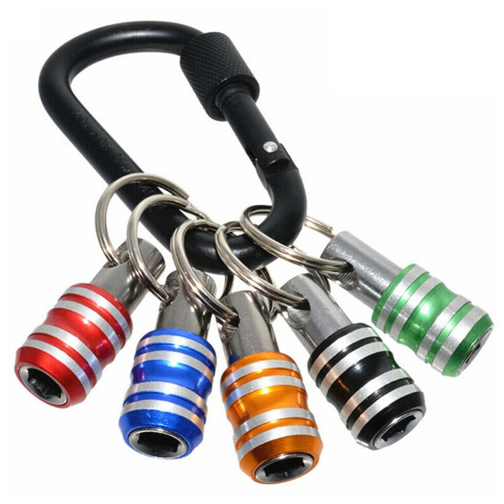5 Pcs 1/4" Hex Shank Quick Release Key Chain Screwdriver Bit Holder Bits Set e