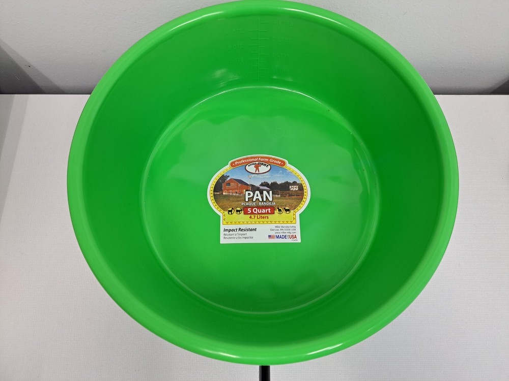 LITTLE GIANT PLASTIC UTILITY PAN, FEED PAN, 5 QUART, LIME GREEN