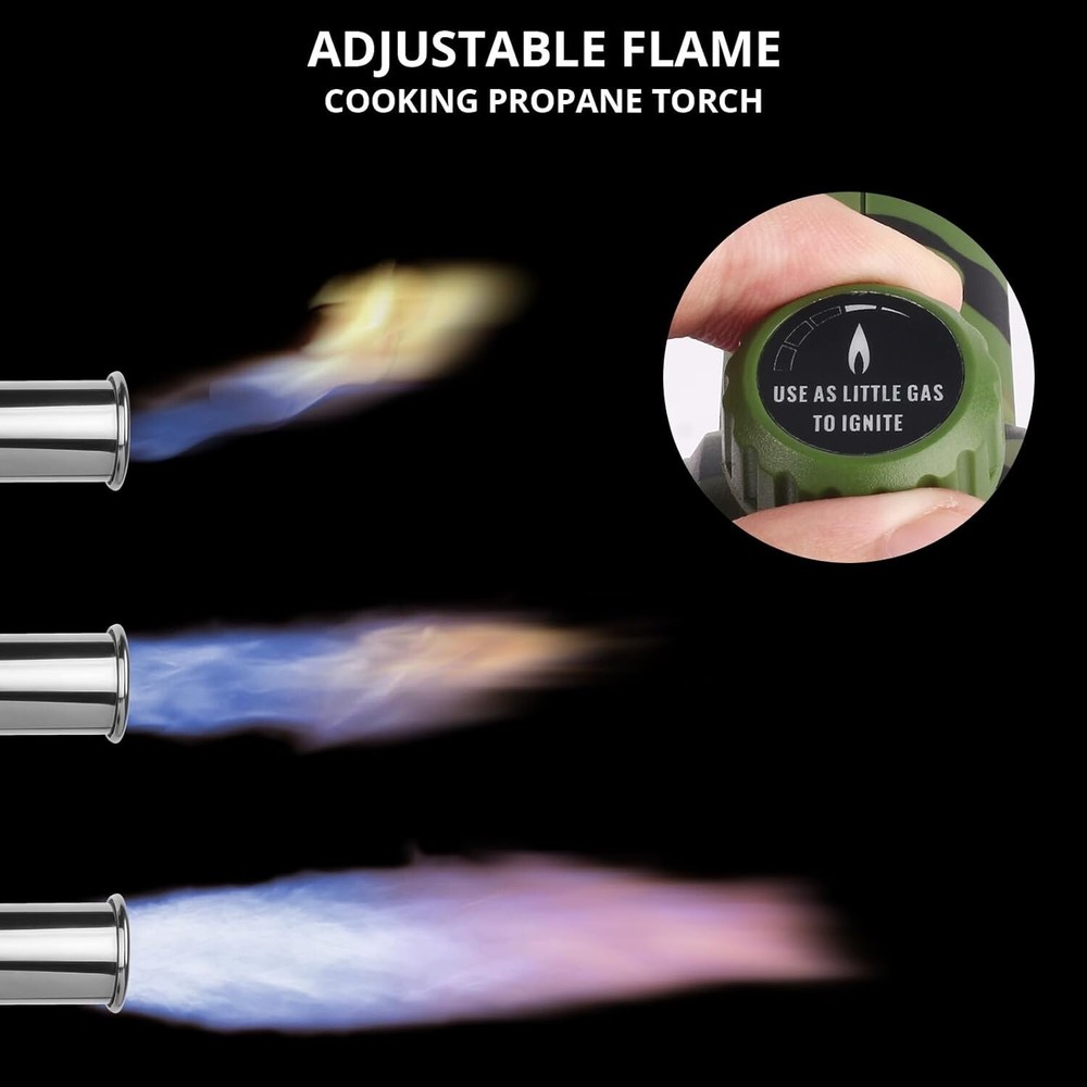 Compact Camouflage Cooking Torch Adjustable Flame Thrower Torch Head Lighter