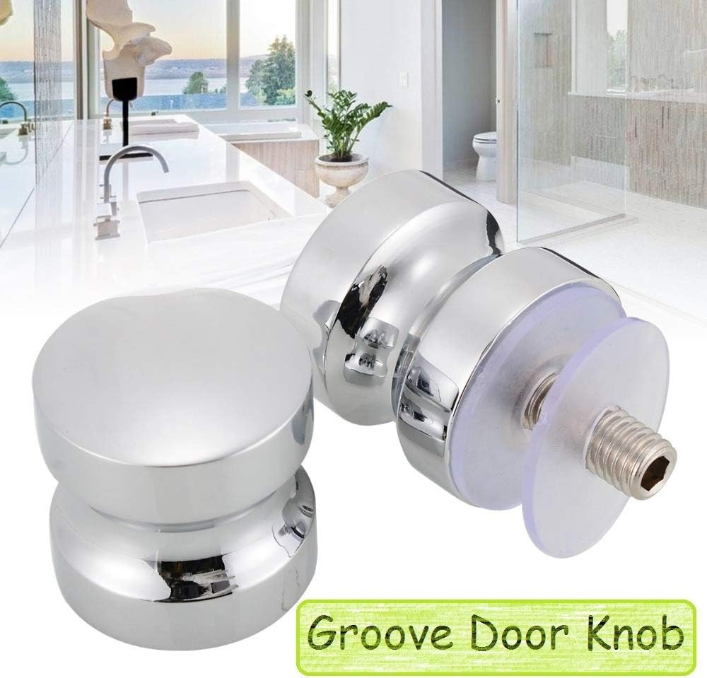 "2 Set Shower Screen Handle Bathroom Door Handle Knob with Solid Stainless Steel