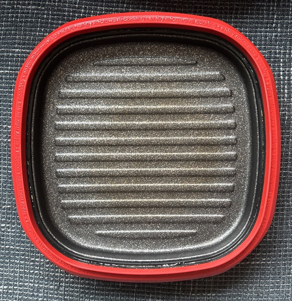 Range Mate Microhearth Orange Microwave Grill Pan & Lid Rectangular Very Good