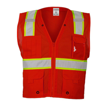 Kishigo B103-S-M High-Visibility Vest, Zipper, Red, S/M