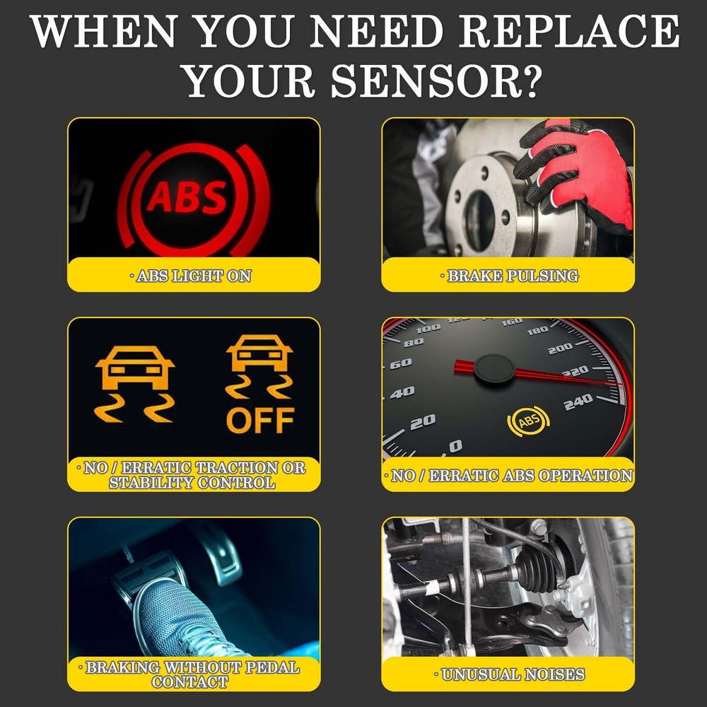 Ensun 89543-35050 ABS Wheel Speed Sensor Front Left Driver Side