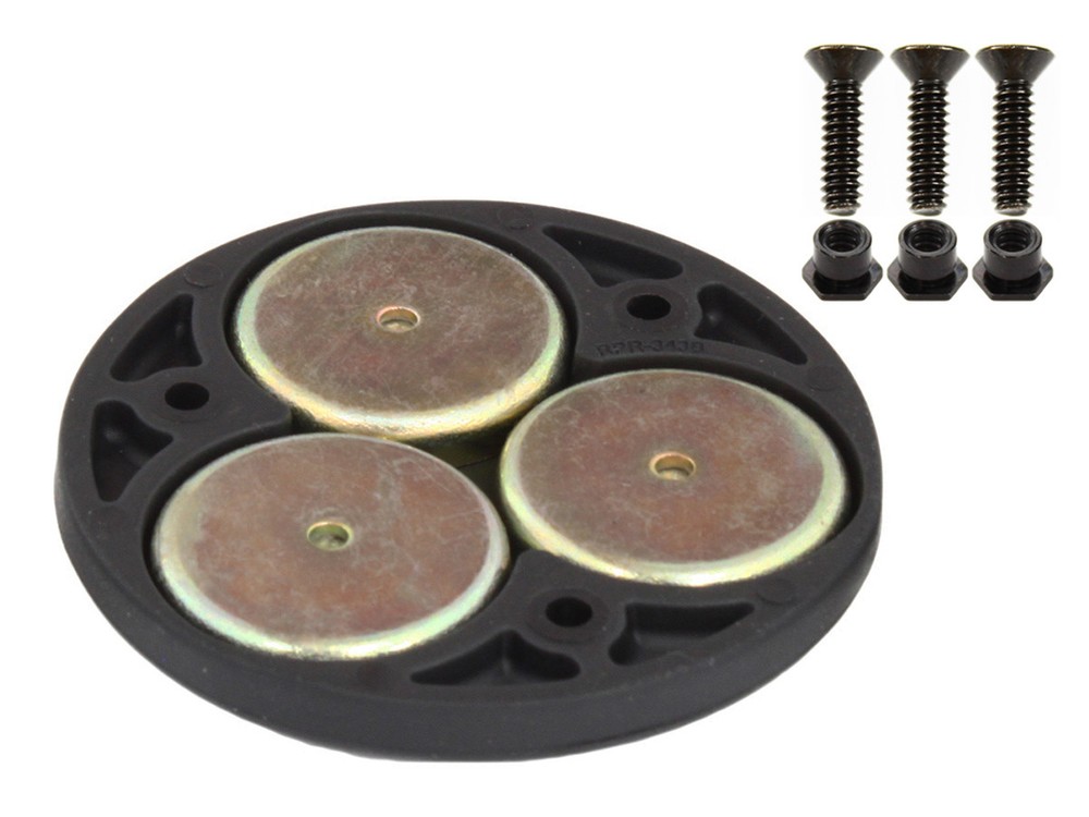 RAM 2.5" Round Base with 1" Ball & Triple Magnetic Base Adapter