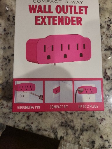 Coreaudio Compact 3 Way Wall Outlet Extender Hot Pink