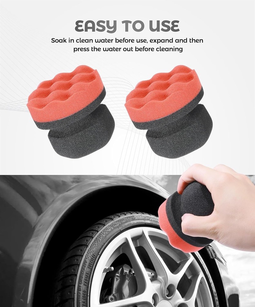 Tire Shine Applicator,Tire Dressing Applicator,Car Accessories Applicator Pad...