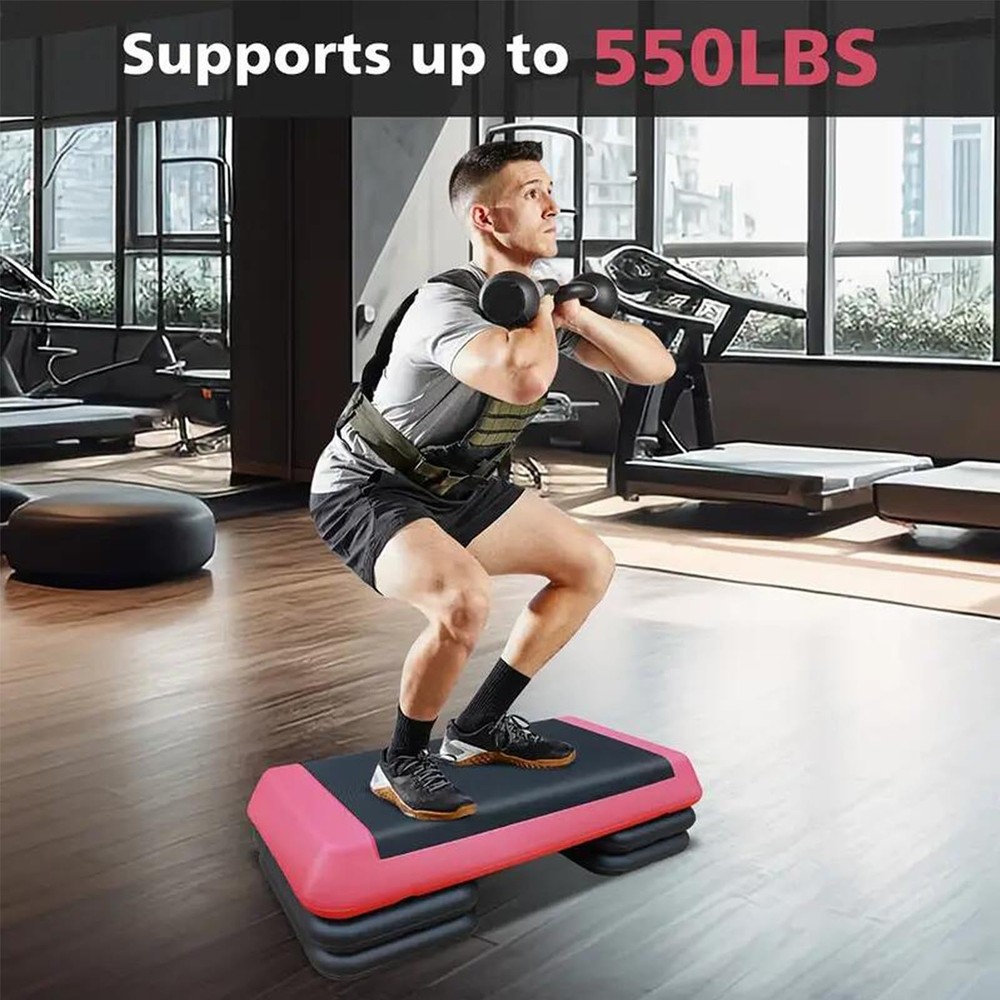 Adjustable Workout Aerobic Exercise Step Platform, Fitness & Exercise Step Pl...
