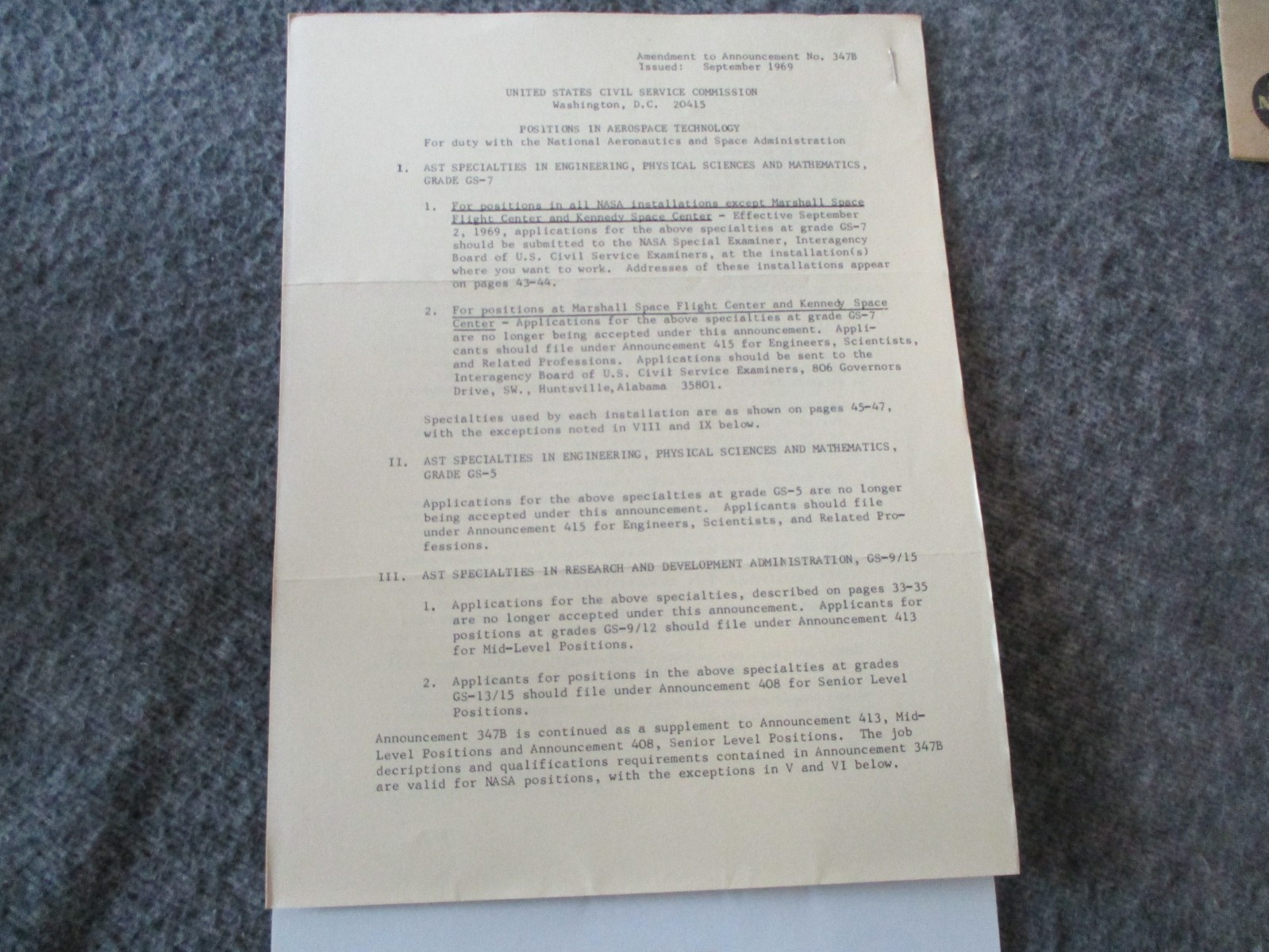 NASA MSFC APOLLO EARLY BOOKLETS/BROCHURES-CAREER /WEATHER/AWARDS /SPACE 1969-70s