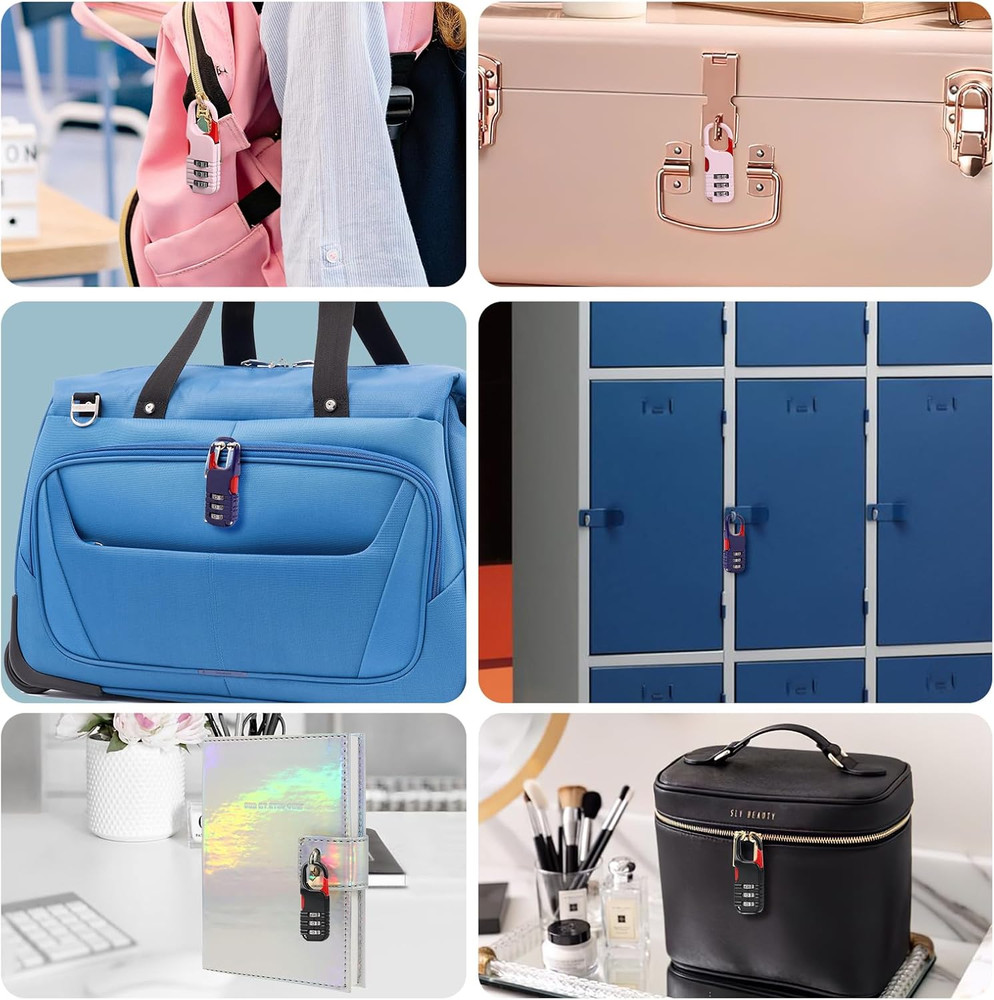 3PCS Mini Combination Padlocks 3-Digit Small Locks for Backpack Diary Zipper