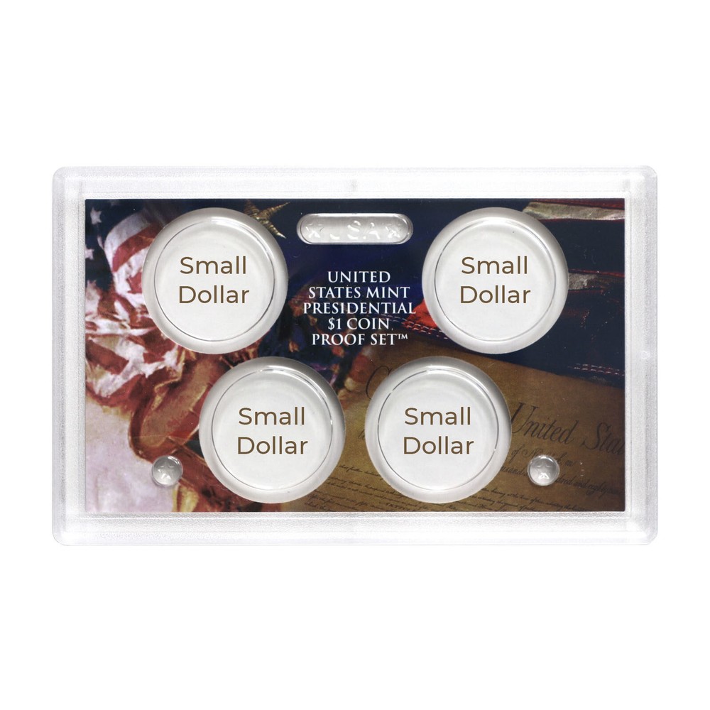 Empty Plastic Lens With Brown Insert Holds 4 Coins Small Dollar