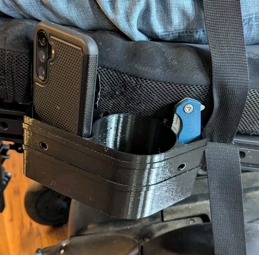 Side Cup Holder & Storage for QUANTUM Power Wheelchairs