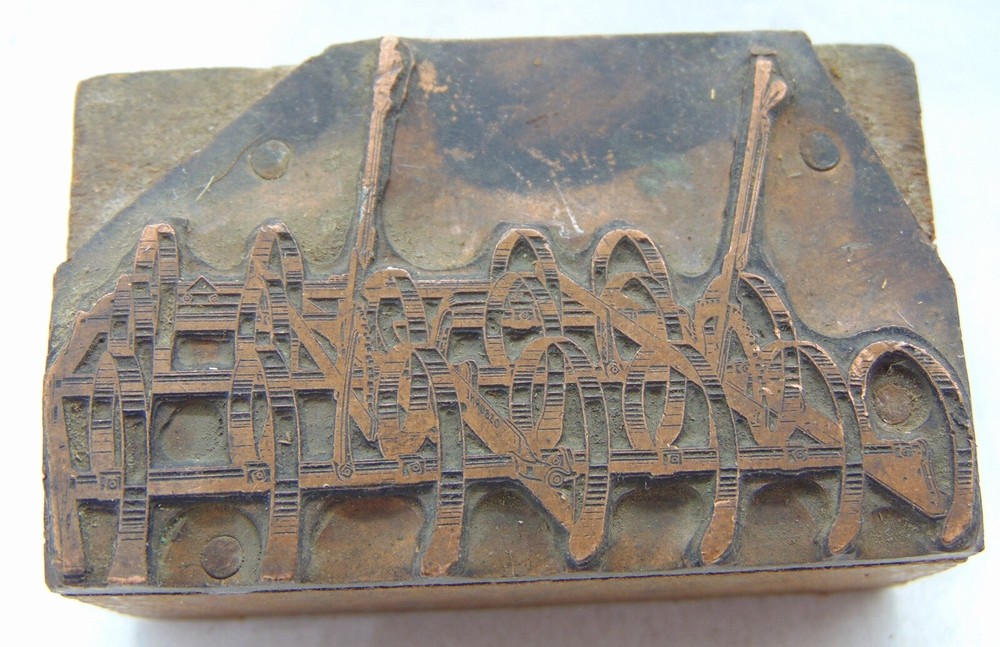Printing Letterpress Printers Block Vintage Tractor Tool