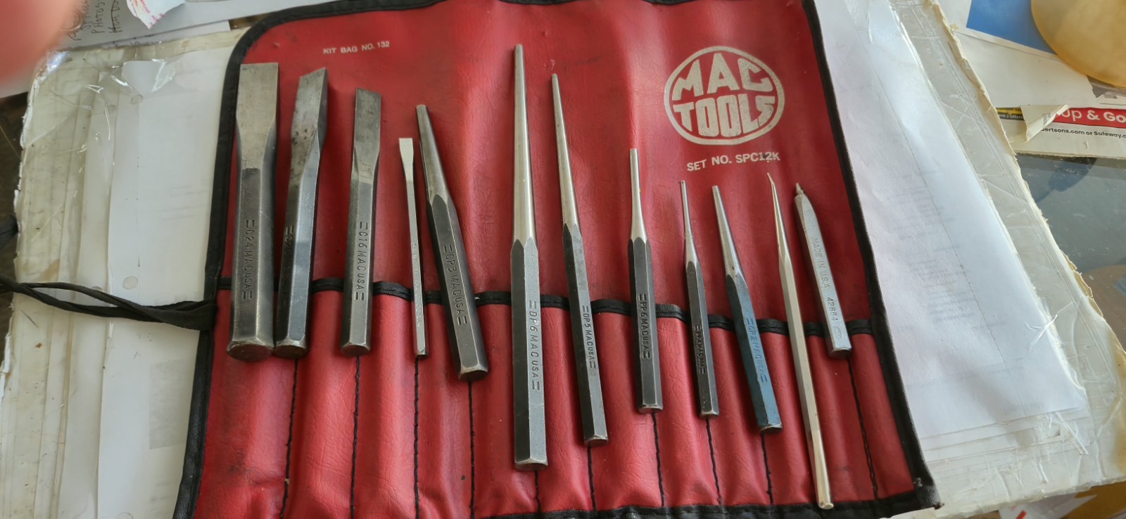 MAC TOOLS 9 PIECE CHISEL & PUNCH SET + 3 OTHERS