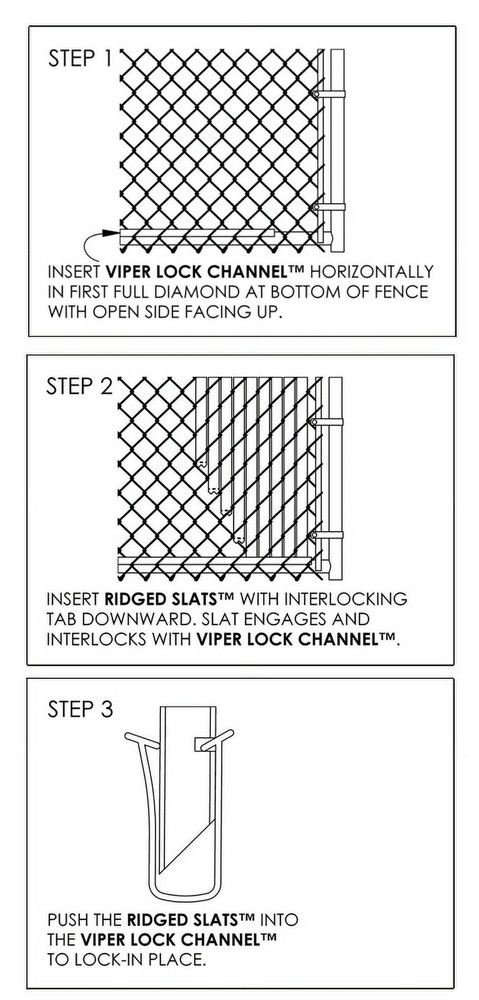 Black 4ft Ridged Slat Chain Link Fence