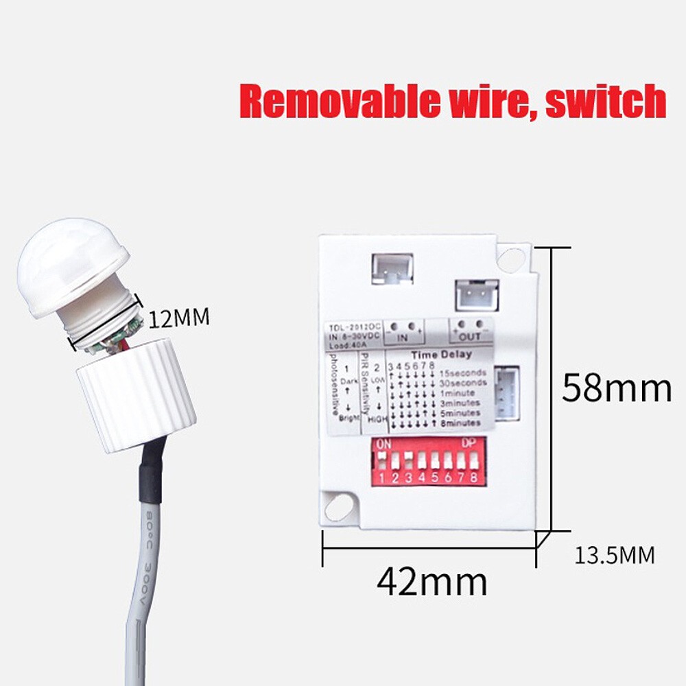 12V 24V PIR Motion Sensor Switch IR Infrared Human Induction Time