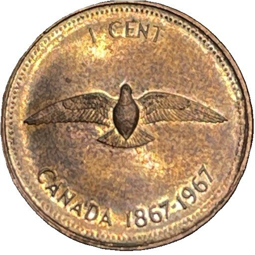 1967 Canada one cent 100 years Canada