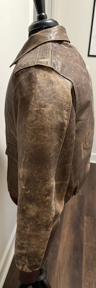 WWII Painted 8th Air Force A-2 A2 Bomber Flight Jacket
