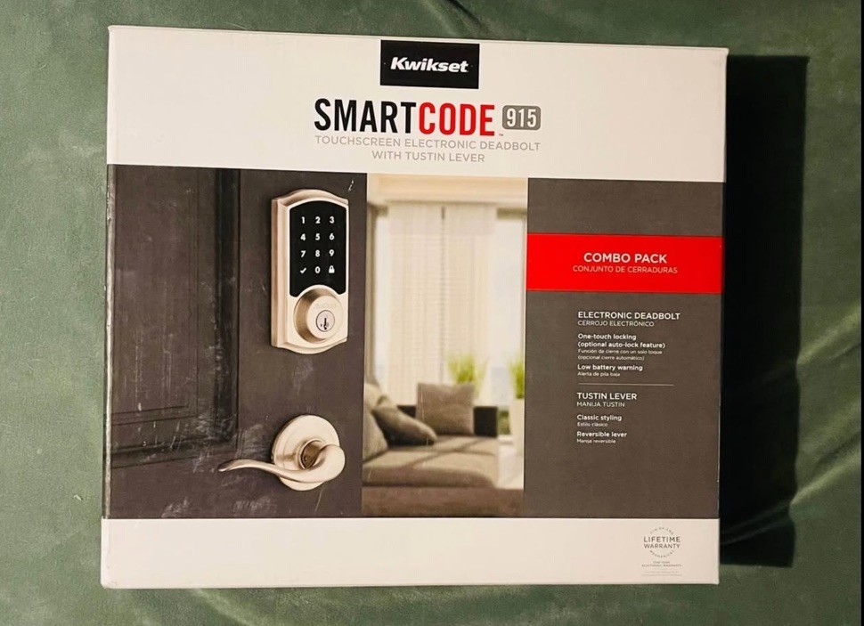 Kwikset SmartCode 915 Touchscreen Deadbolt Combo, Brushed Silver/Black