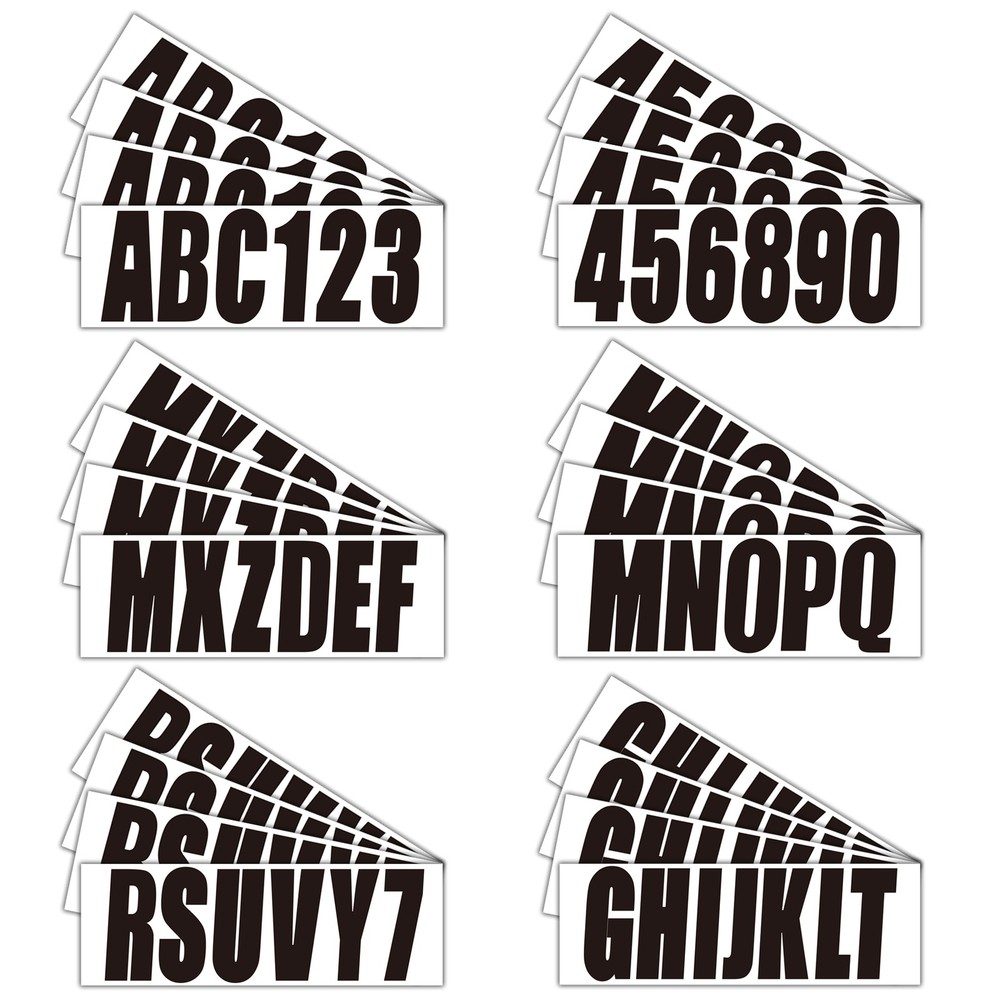 Black Alpha-Numeric Registration Identification Numbers Stickers Decals Boat 3"