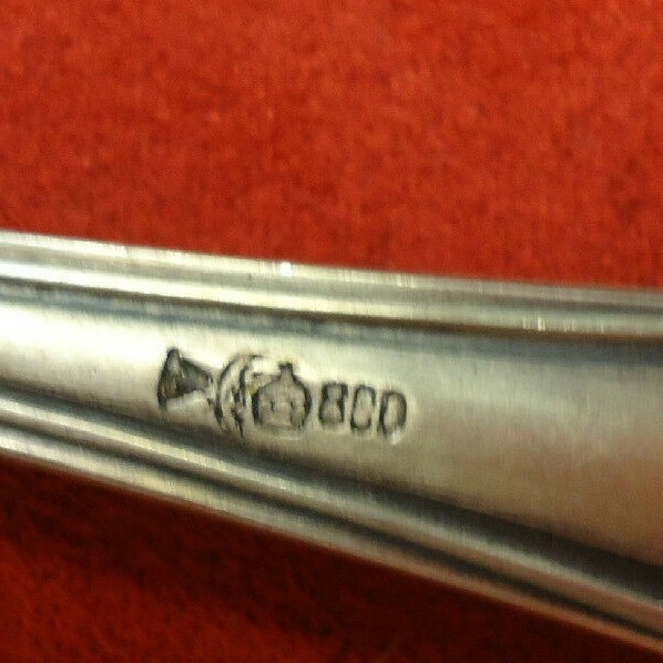 German 800 Silver Large Fish Serving Fork or Vegetable Serving Fork (#2244)