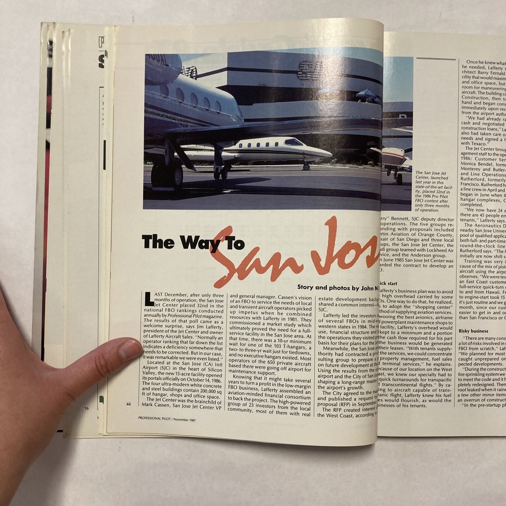 Professional Pilot - November 1987 Issue