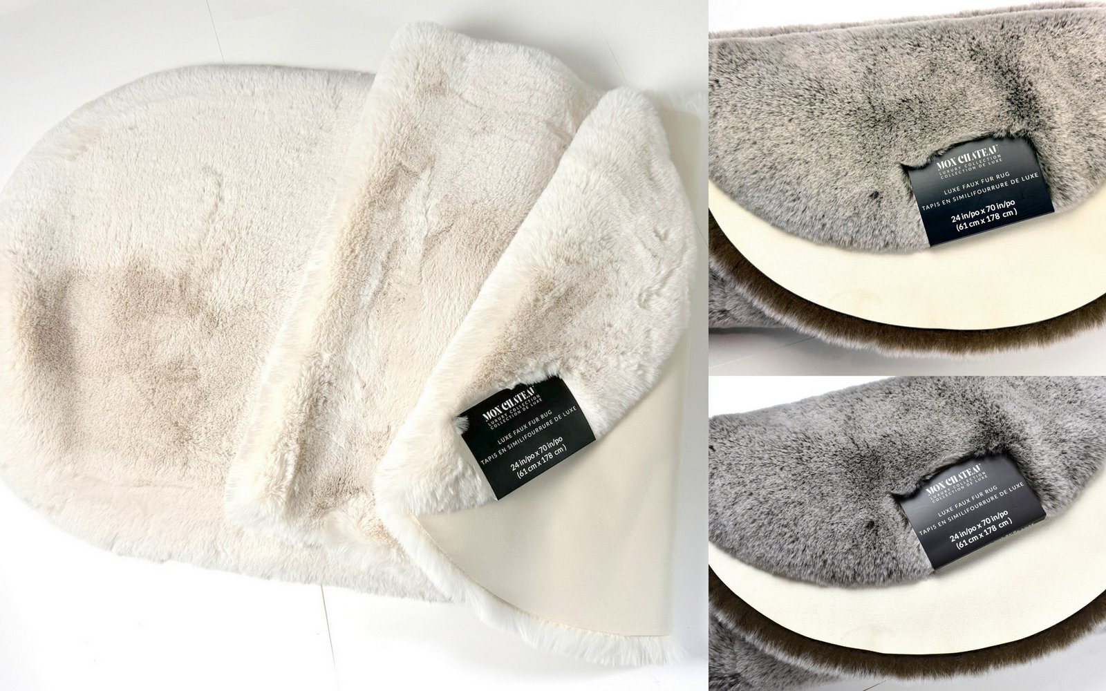 Mon Chateau Luxury Collection Luxe Plush Faux Fur Long Area Rug 24 x 70in