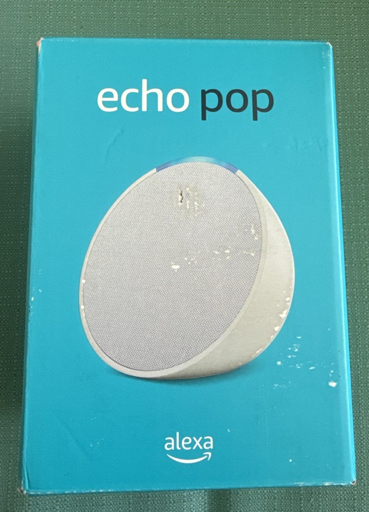Amazon - Echo Pop (1st Generation) Smart Speaker with Alexa - Glacier White