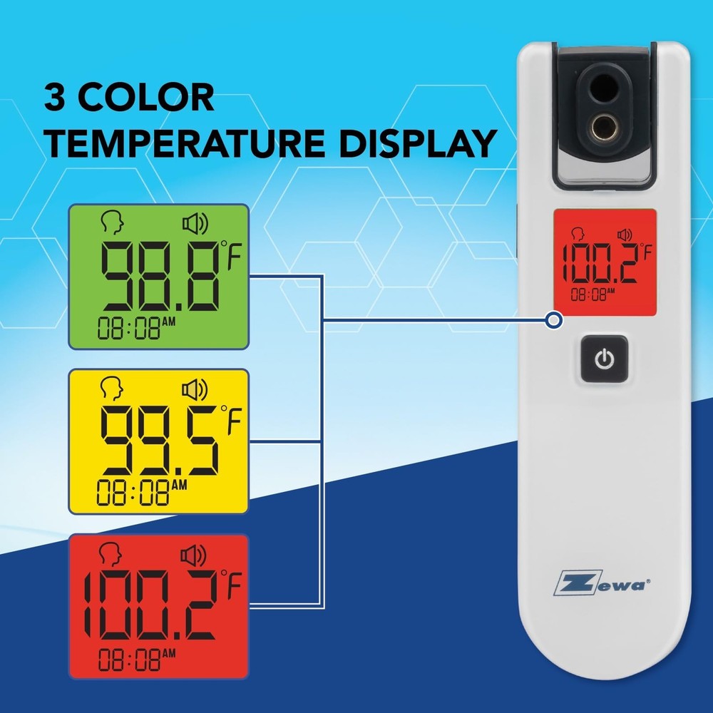 Zewa 4-Way Rotating Infrared Thermometer | Forehead Non-Touch Technology | Fa...