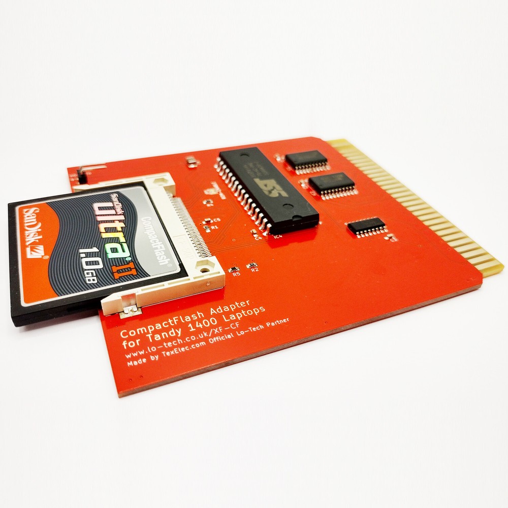 Assembled Tested & Working Lo-tech XT-CF Adapter for Tandy 1400 Laptops
