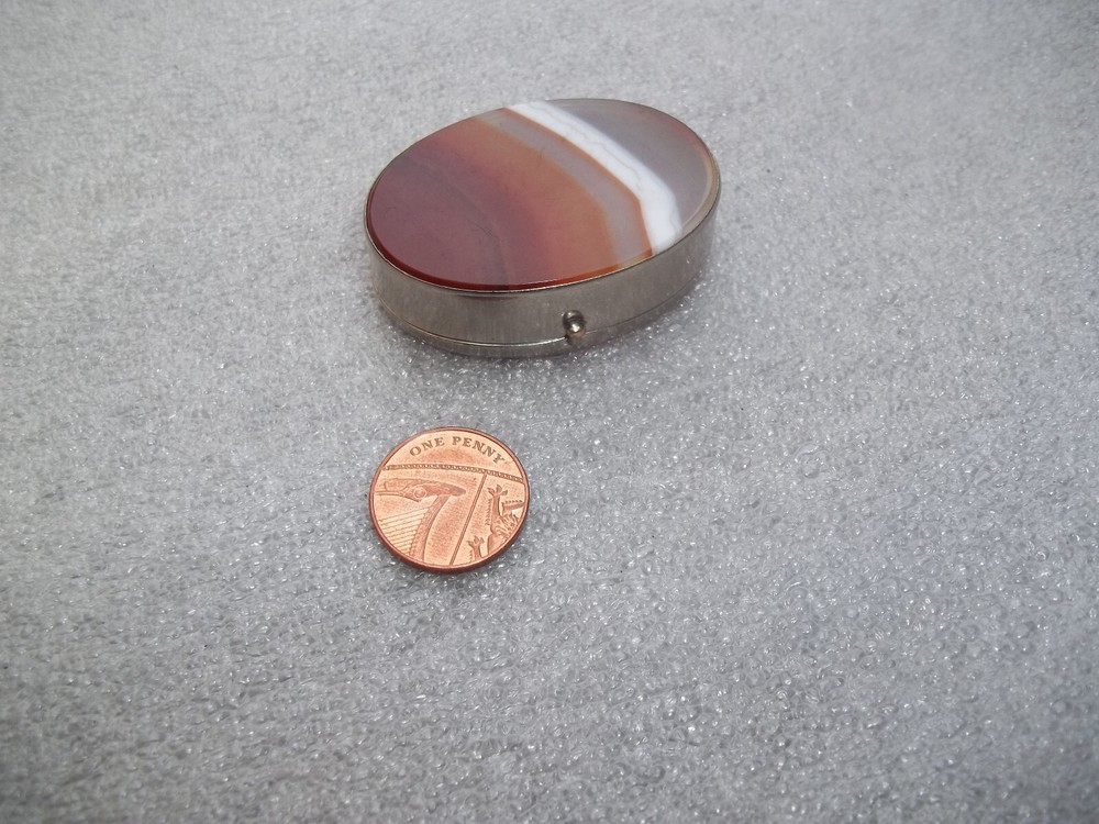 Vintage Silver & Agate Box