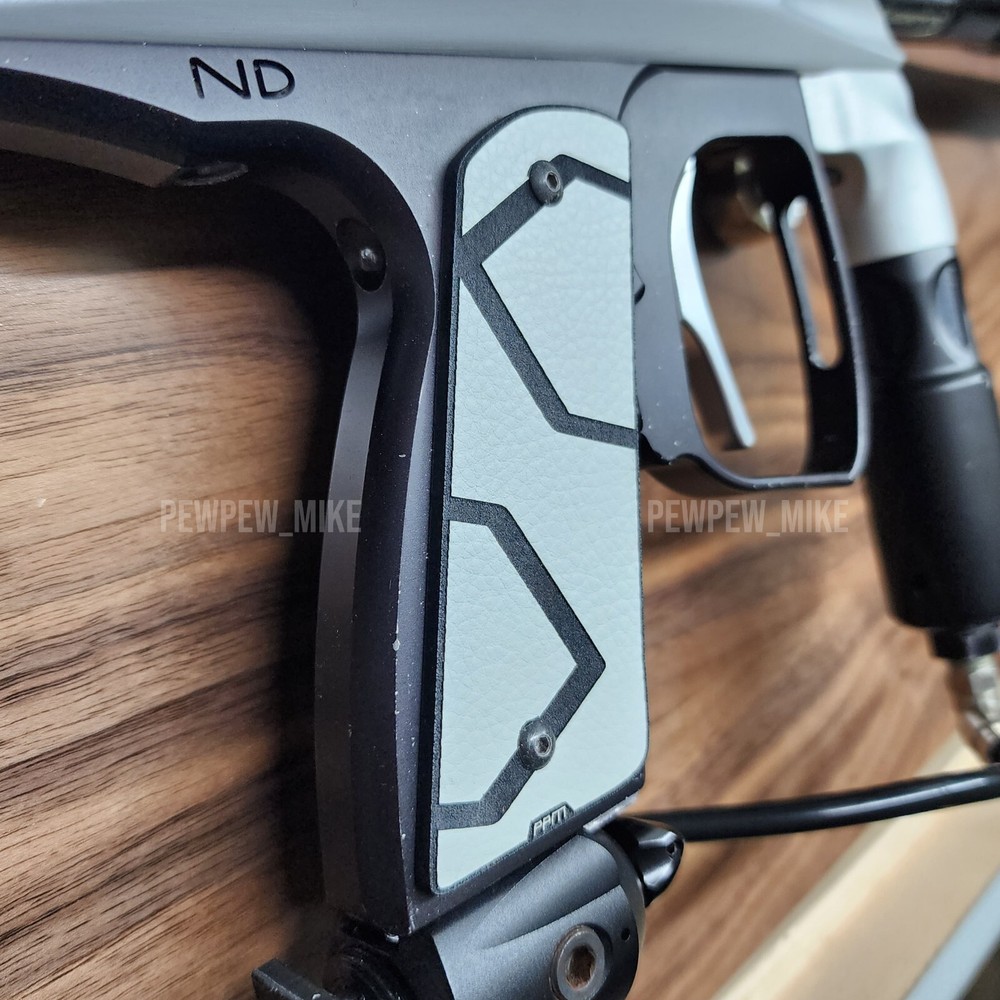 PPM Hex Grey Grip Panels - Leather 45 Style Paintball Universal Frame