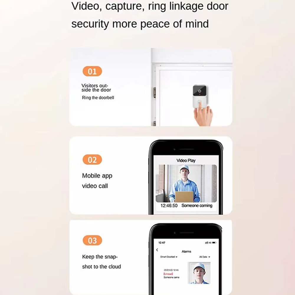 Smart WiFi Wireless Video Doorbell Security Ring Phone Camera Door Bell Intercom