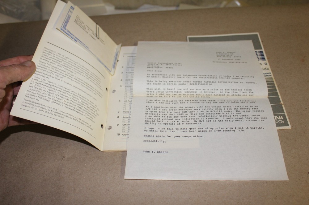 2 VINTAGE COMPUTER MANUAL GEMINI EMULATOR & SOUND BOARD ORIGINAL