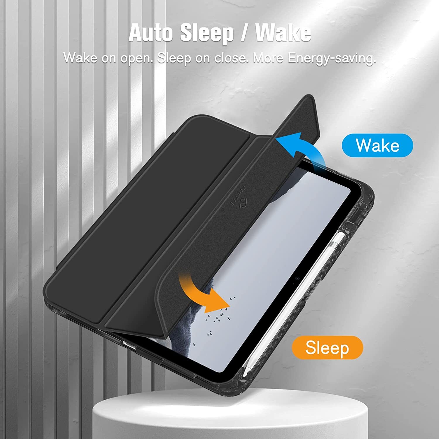 Case for iPad 10th Gen 10.9" (2022) Crystal Transparent Back Cover Pencil Holder