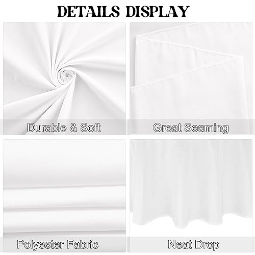 Pack 90 Inch Round Polyester Tablecloth Bulk Washable 90 inch Round 3 White