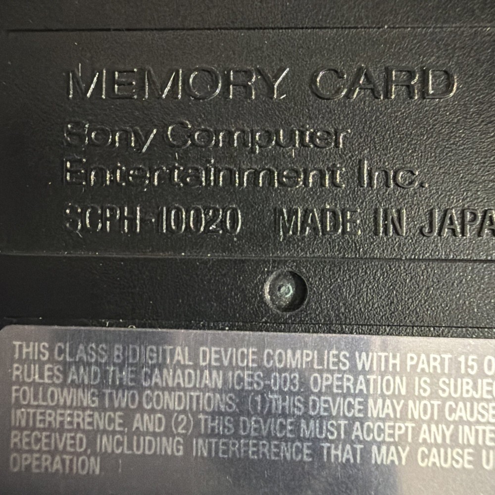 Sony PS2 8MB MagicGate Memory Card – SCPH-10020 – Black – OEM – Tested Working