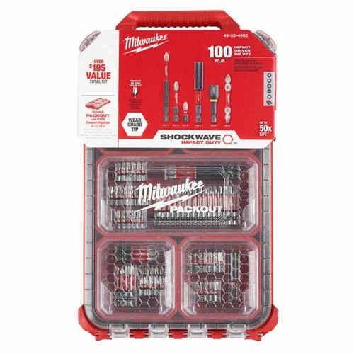 Milwaukee 48-32-4082 SHOCKWAVE Imp Bit Set 100pc PACKOUT (AUTHORIZED USA DEALER)