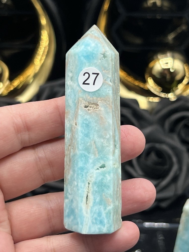 Natural Blue Aragonite 6-sided points Free ship & Gift