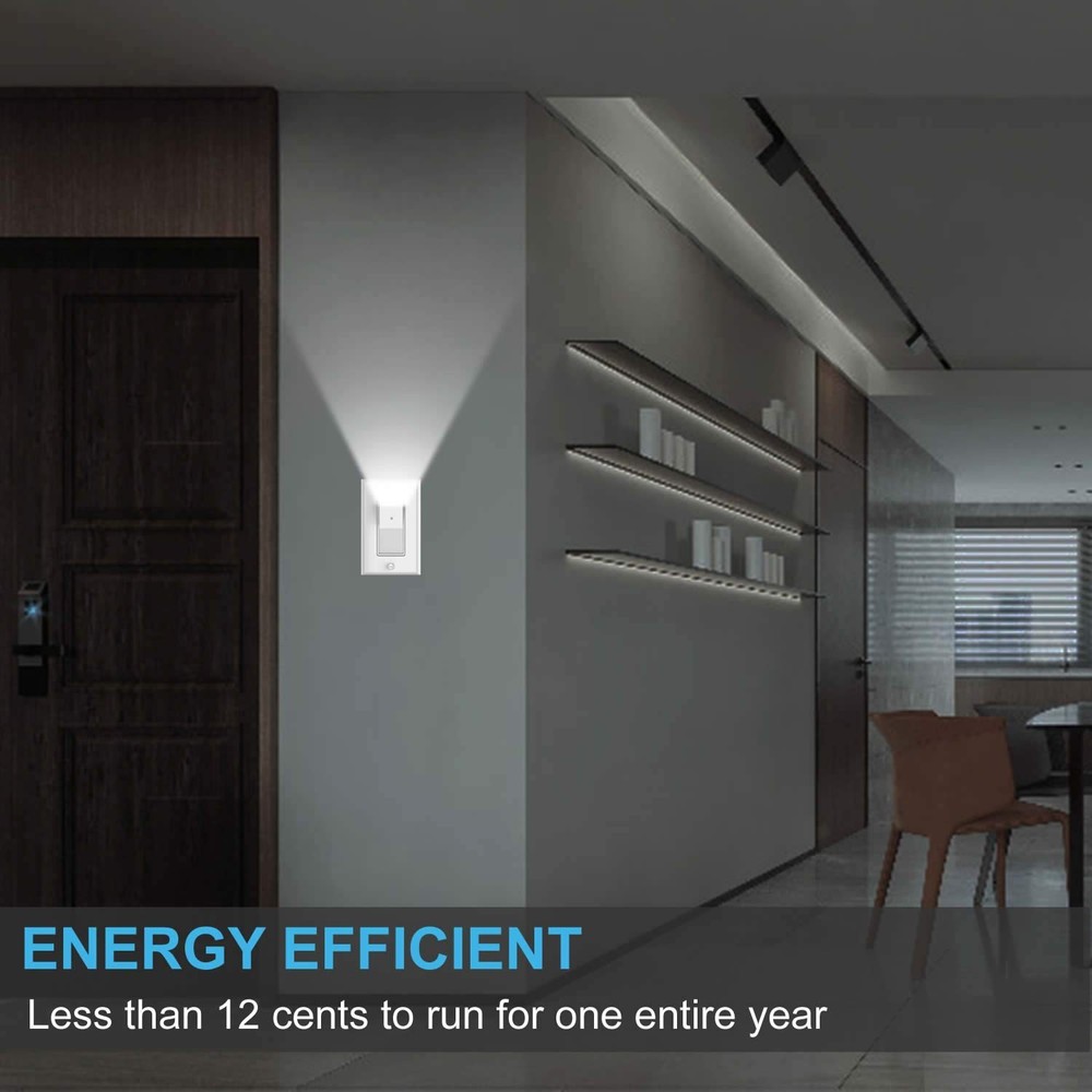 4 Pack Illuminated Light Switch, Lightswitch W LED Night Light, Automatic On/Off