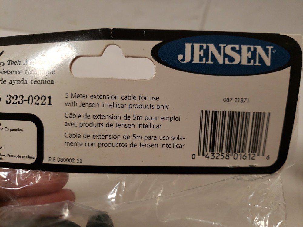 Jensen IC5MCABLE Intellicar 5 Meter Extension Data Cable, 13 Pin, Sealed New