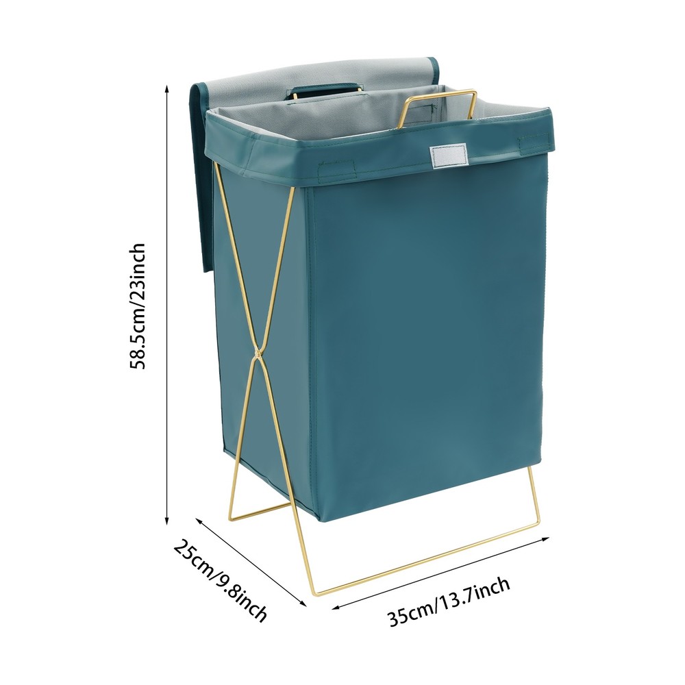 X-Frame Laundry Basket, Dirty Clothes Basket w/Lid, Foldable Laundry Hamper